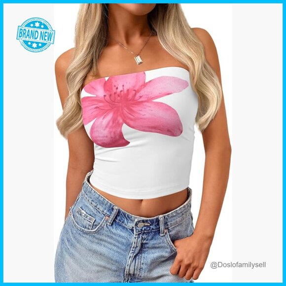 Tops - Y2K Tube Top Butter Soft Strapless Crop Top Stretchy Bandeau Summer Wear